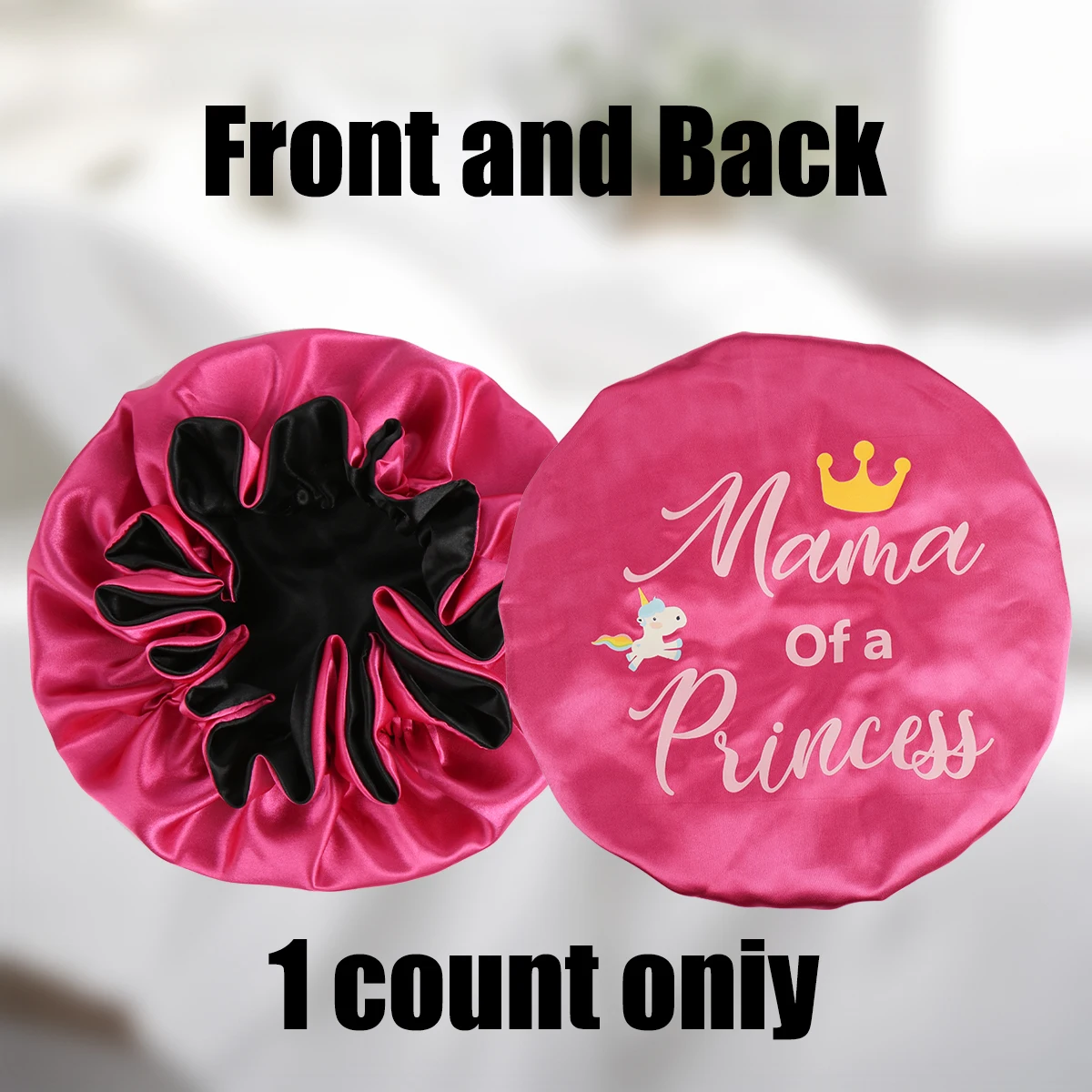 1PC Satin-Lined Double-Layered Lace Sleep Hair Bonnet - Reversible for Frizz Control & Curl Protection, Adult & Child Set