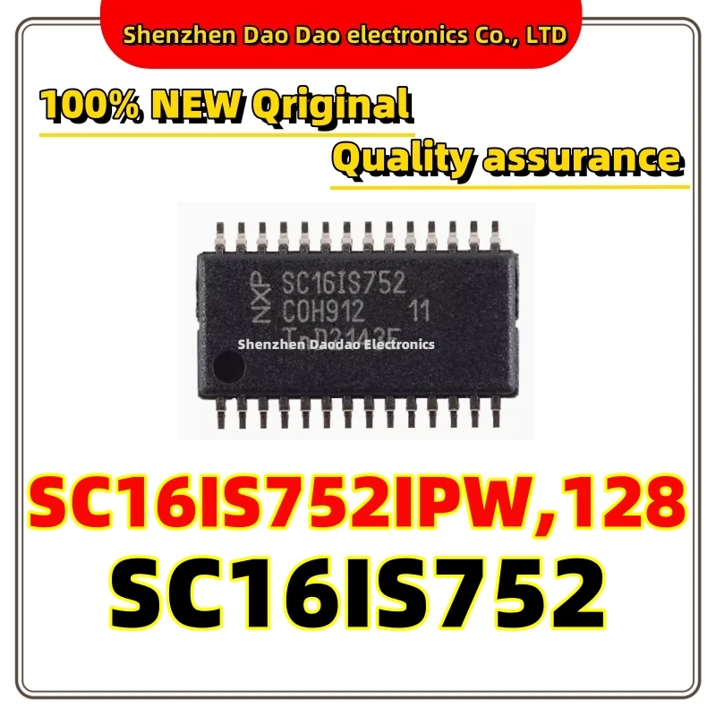 

5Pcs SC16IS752IPW,128 SC16IS752 TSSOP-28 Dual channel UART, with I2C bus /SPI interface IC chip new original