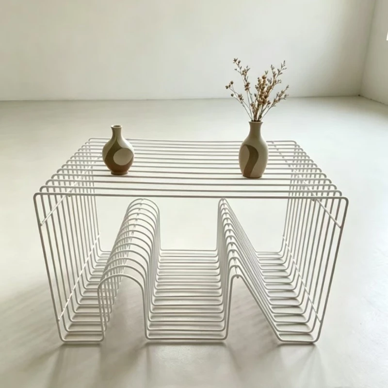 

Sofa side few medieval creative mini shelves lines small table carbon steel newspaper rack simple coffee table