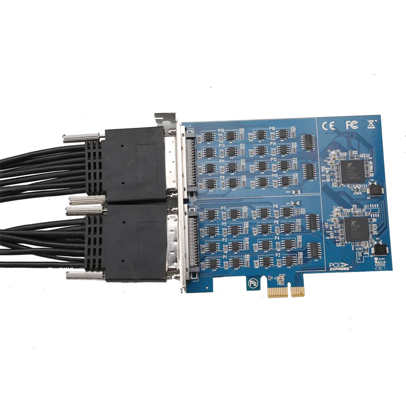 PCI Express1x 16 Port PCIe Serial Card With 16 DB9 RS232/RS422/RS485 Ports Adapter Multiport Controller For Desktop In Stock
