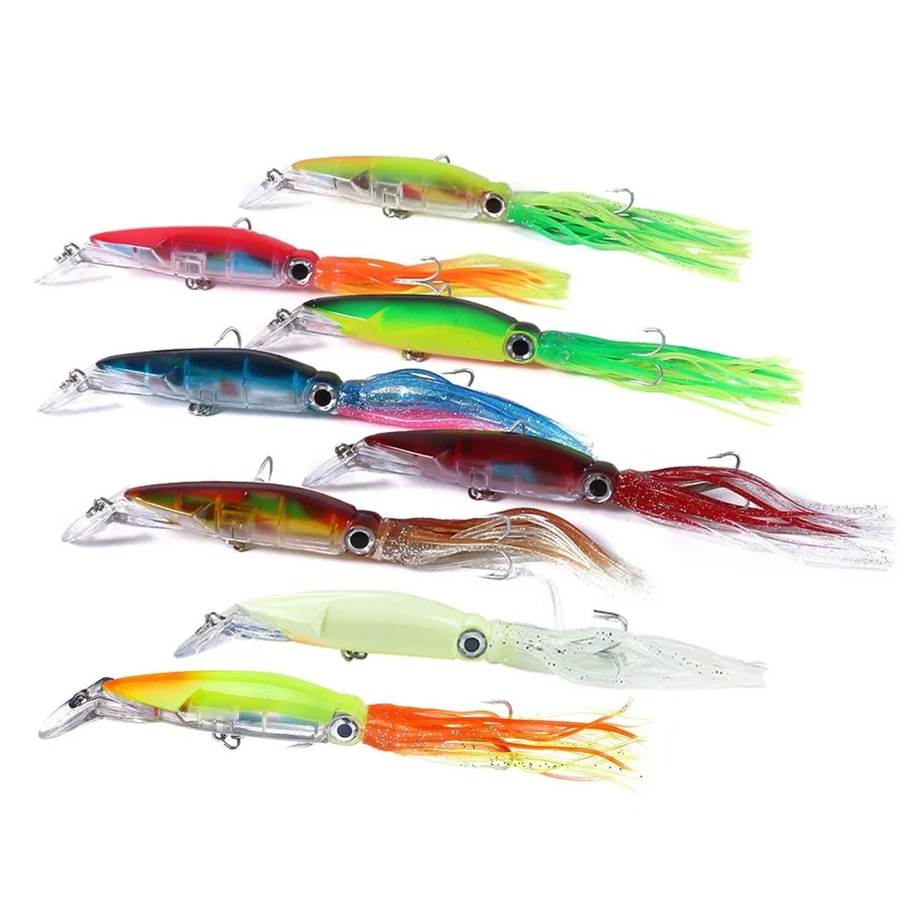 

14cm Octopus For Lure 40g for Freshwater and Saltwater Fishing with Tentacles Internal Beads and Penetrating Hooks