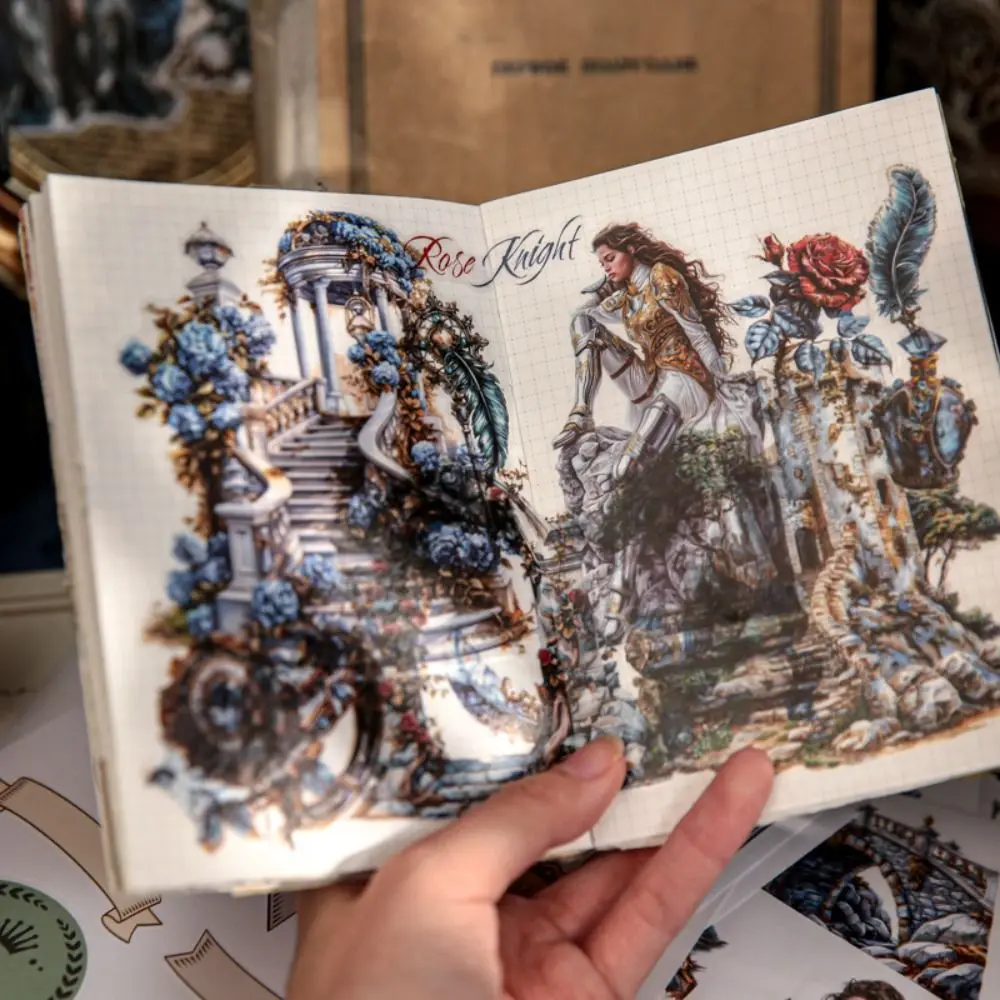 Scrapbooker Essential Sticker Set 20Sheets Reusable PET Vintage & Floral Designs