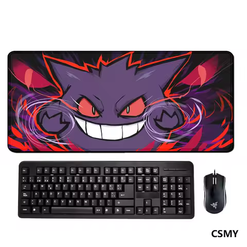 Anime POKEMON Ghost Gengar Desk Mat Purple Cartoon Mousepad Gamer 900x400 Pc Gaming Accessories Gaming Mouse Pad Mats Xxl