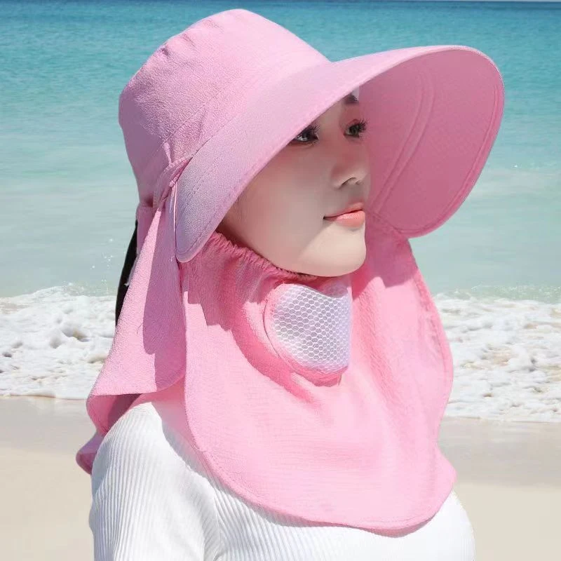 Summer Hat Women Outdoor Cycling Sunshade Face Mask Wide Brim Breathable Suncreen Sun Hats Casual Sunhat Visor Uv Protection New