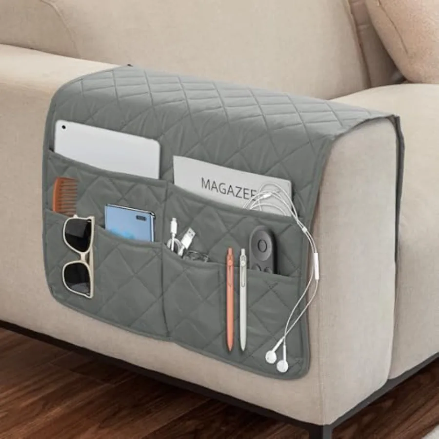 

Remote Control Holder for Recliner, Armchair Caddy, Non Slip Sofa Armrest Organizer for Recliner Couch With 6 Pockets for TV Re