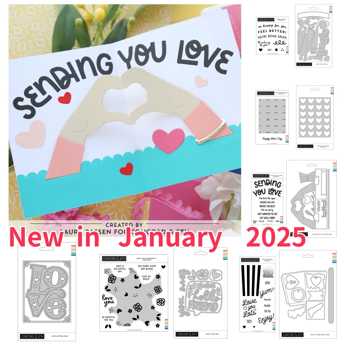 

2025 Valentine's Day Hearts Love Letters Cutting Dies Clear Stamps Stencil For DIY Decorating Scrapbook Paper Gift Card Craft