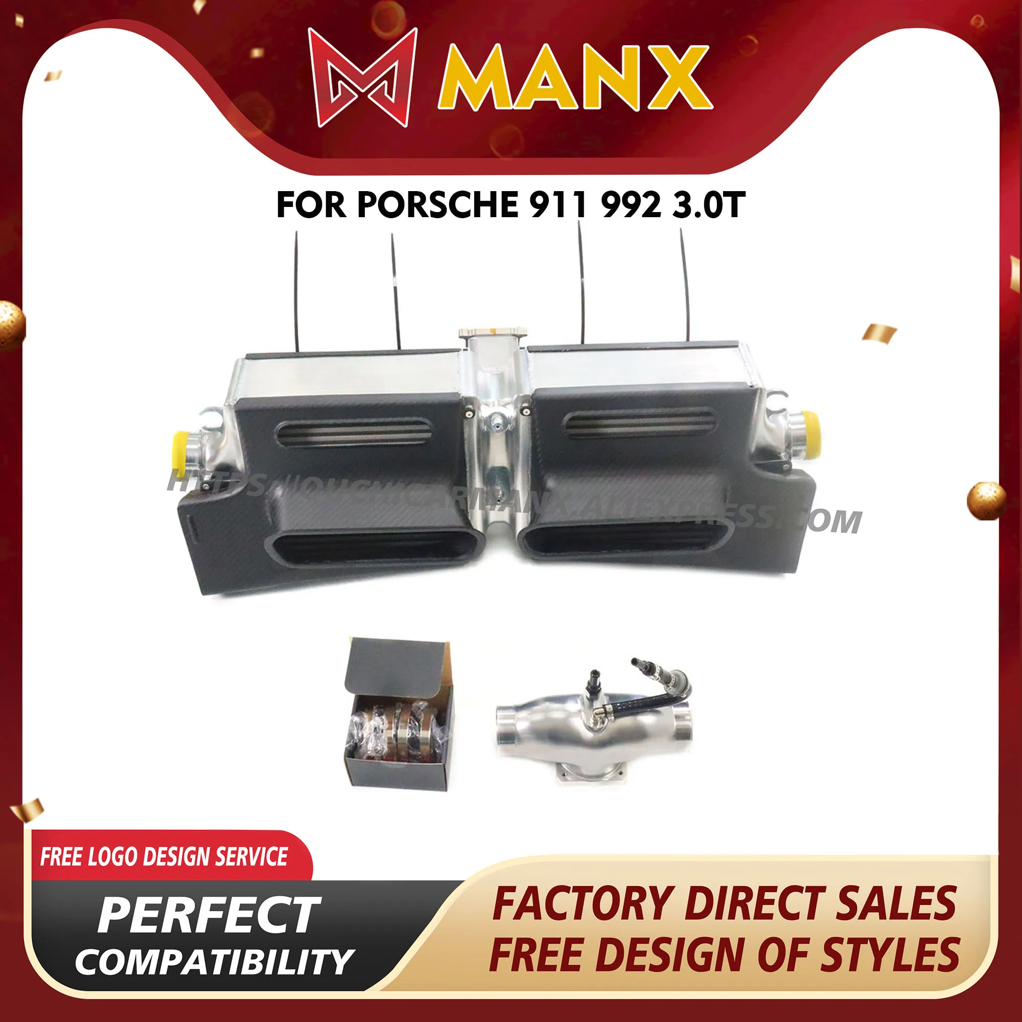 

MANX Intercooler/Carbon fiber fan cover/Turbine pip for Porsche 911 992 3.0T Exhaust system Long service life
