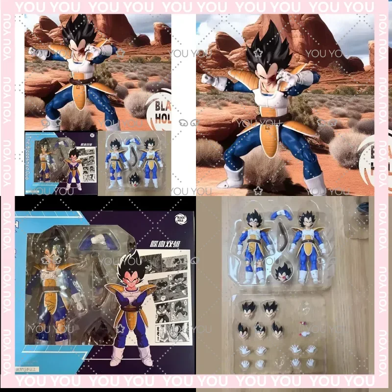 Figura de Acción Dragon Ball Black Hole SHF de Vegeta SSJ Battle Suit Bloodshed Duo, Figura Coleccionable de Dos Personajes