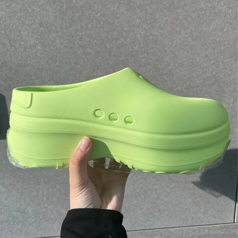 Thick-soled  Sandals for Women Lightweight Flip-flops for Women Anti-slip Height-increasing Chef Shoes Half-drag Croats Shoes
