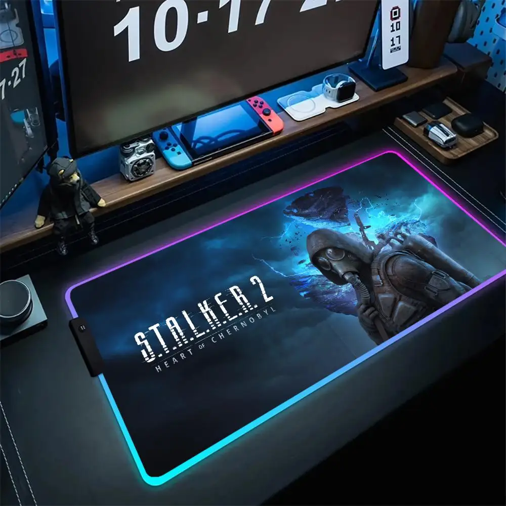 S_stalker 2 Anti-slip Expansion pad Mouse Pad Escritorio Accesorios RGB xxx Characters Related to Mouse Pad LED Large Mousepad x