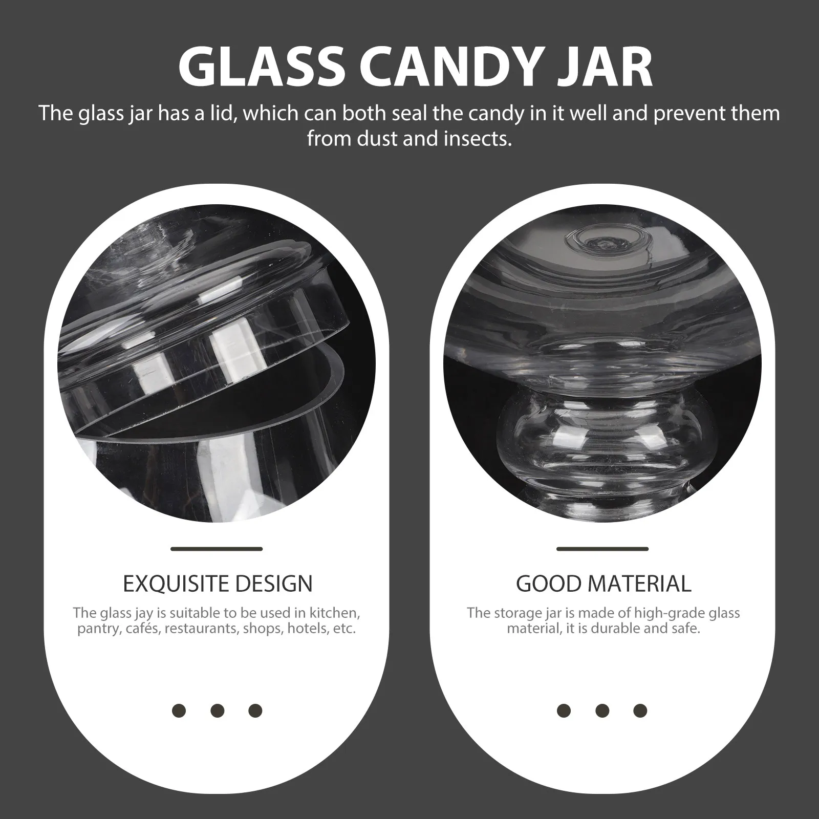 

Glass Candy Jar with Lid Clear Large Mouth Candy Container Storage Jar for Cookies Snacks Kitchen Supplies Home Decoration