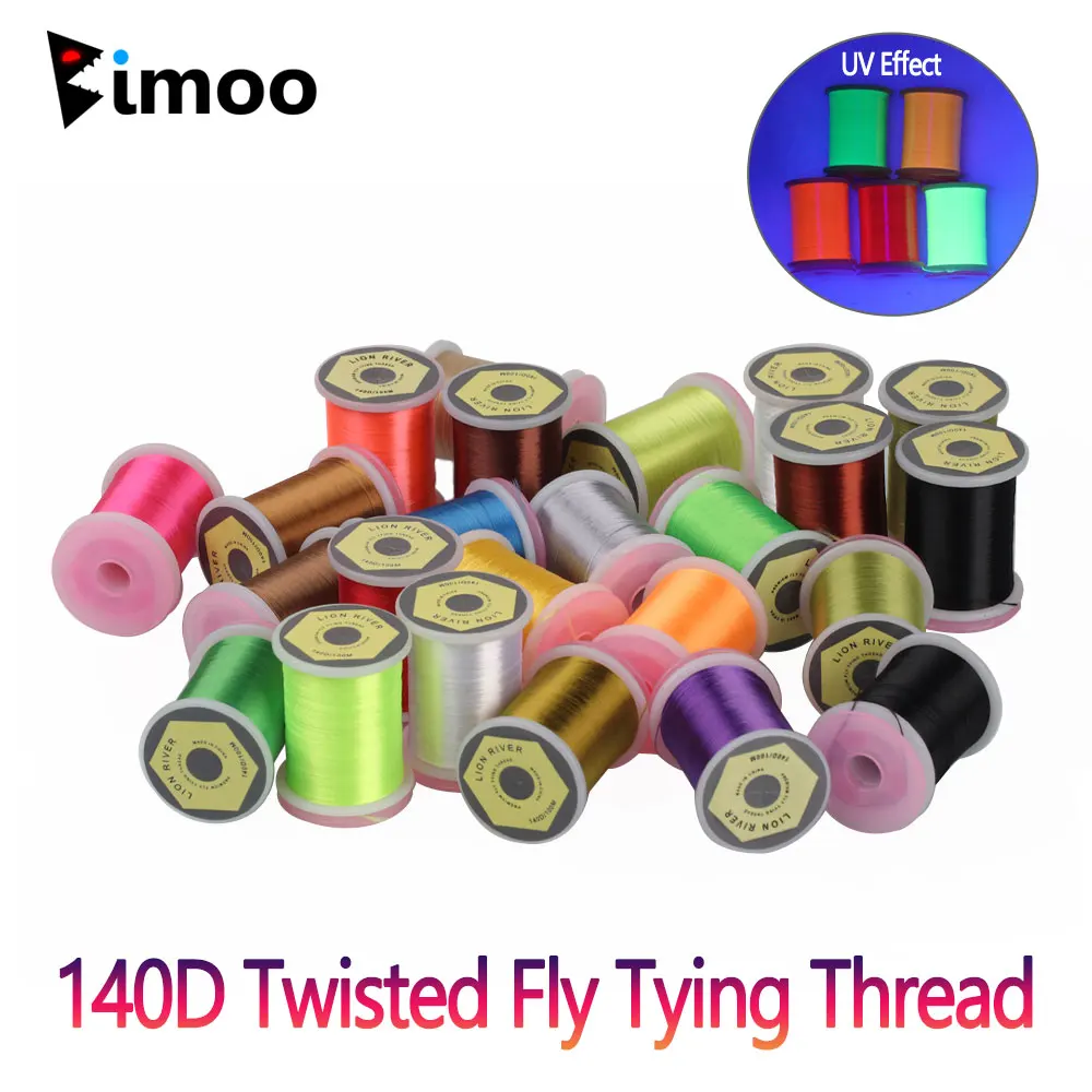 Bimoo 1PC 140D Twisted Fly Tying Thread High Tensile Line Dry Wet Fly Nymphs Streamers Trout Fishing Lures Fly Tying Material