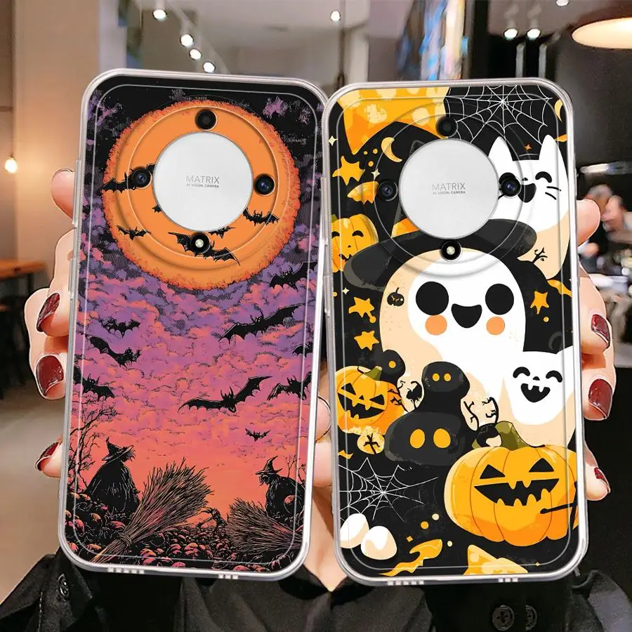 حافظة لهاتف Honor X9a X8a X8 X7b X9b X8b 90 Lite من Monster Halloween Ghosts