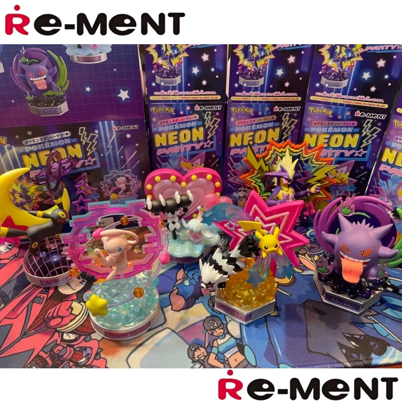 حار الأصلي إعادة مينت البوكيمون النيون حفلة البوكيمون ريمنت صندوق البيض الجدول زخرفة الملونة صندوق أعمى الهدايا