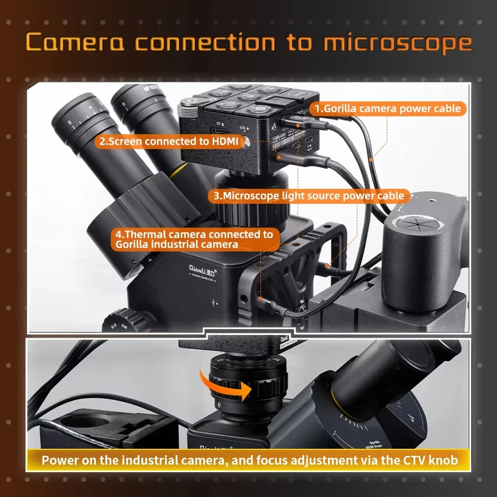 Qianli 6558 Trinocular Microscope No Base 6.5X-58X Industrial