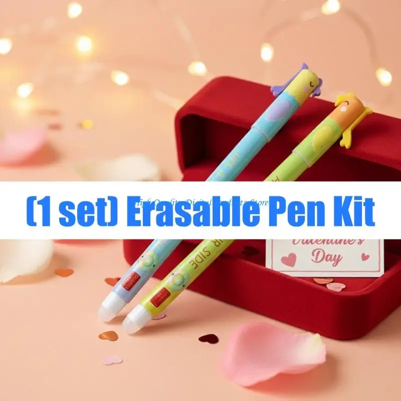 

U2JE Valentines Themed Plastic Gel Pen Ergonomic Grip Erasable Gel Pen for Student Artists Sketching Note Taking And Doodling