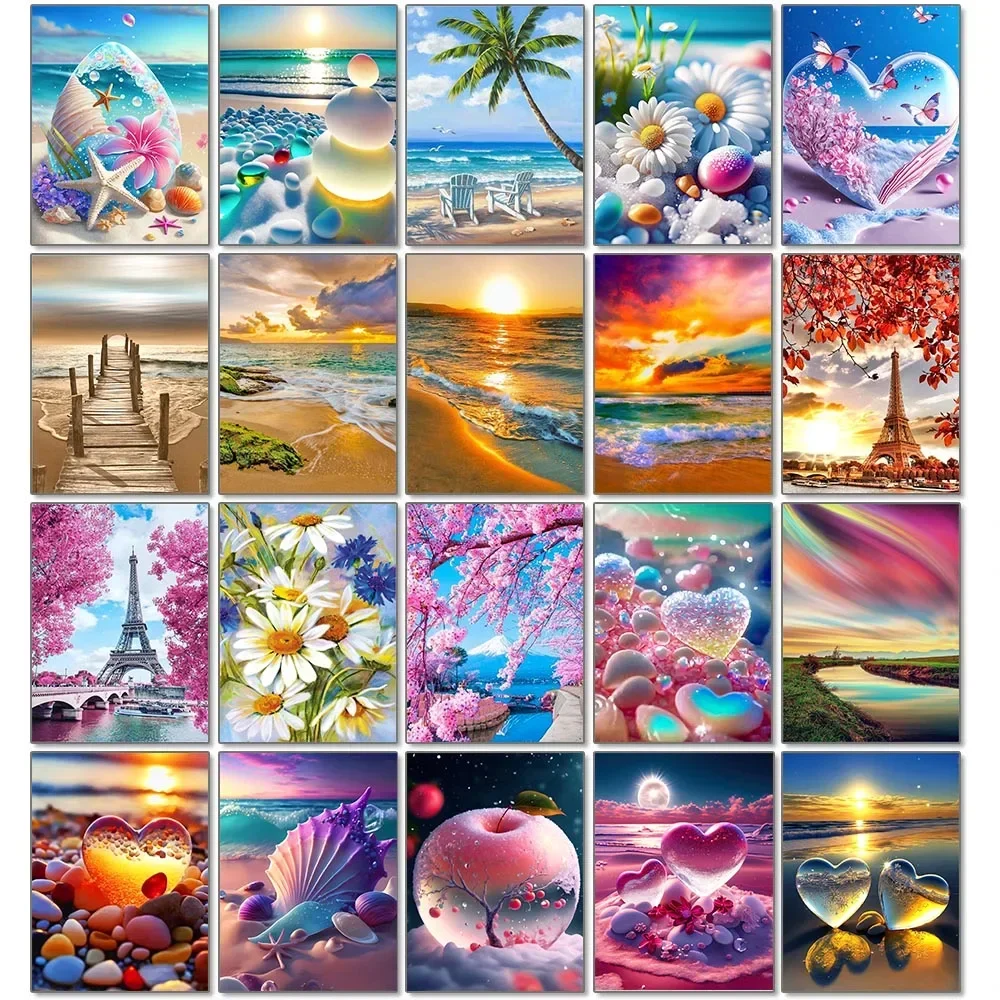 

5D DIY Diamond Painting Full Drill Square/Round Sunset Seaside Landscape Home Decor 30x40cm Embroidery Mosaic