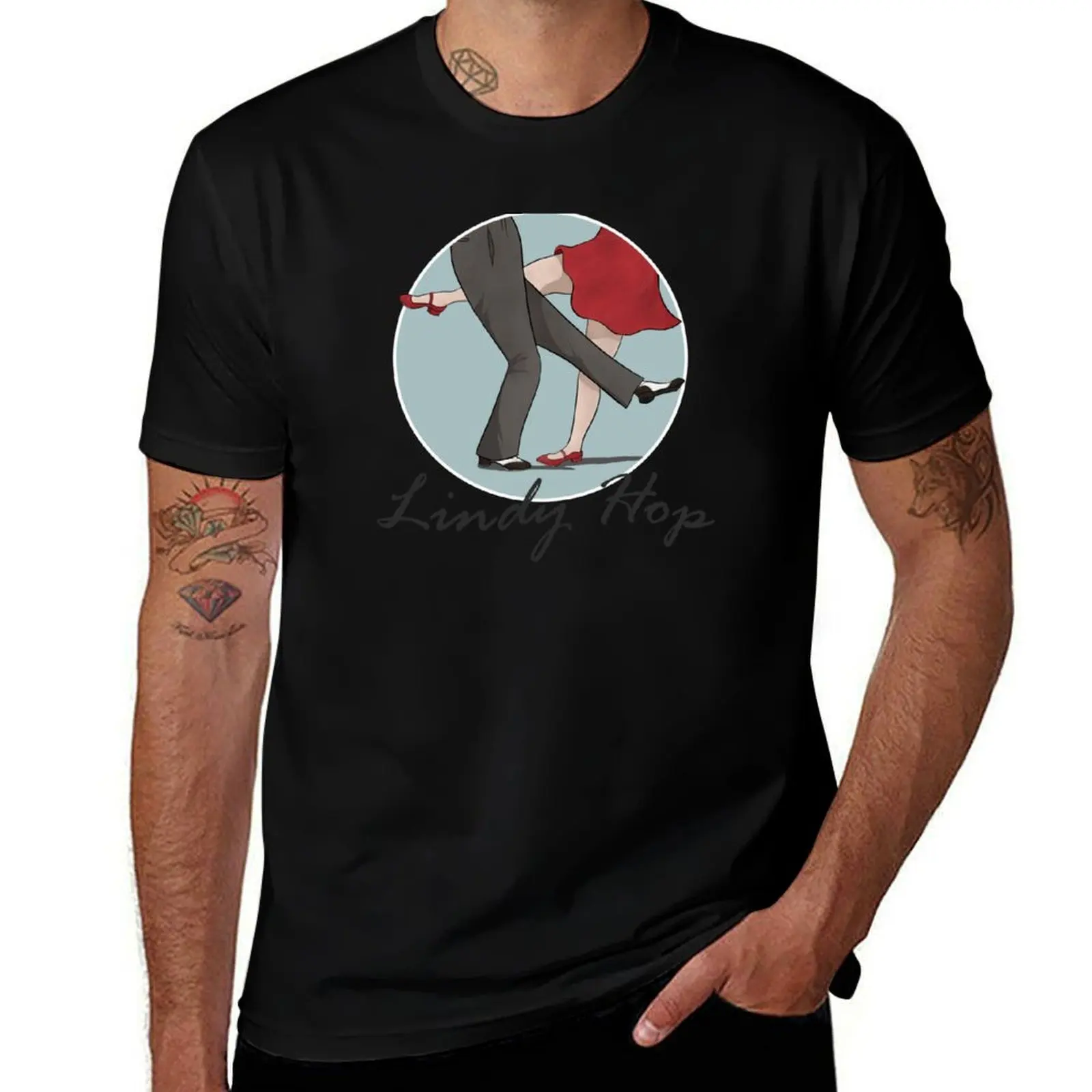 Lindy Hop Art T-Shirt Summer Holiday Casual Tee T-Shirt