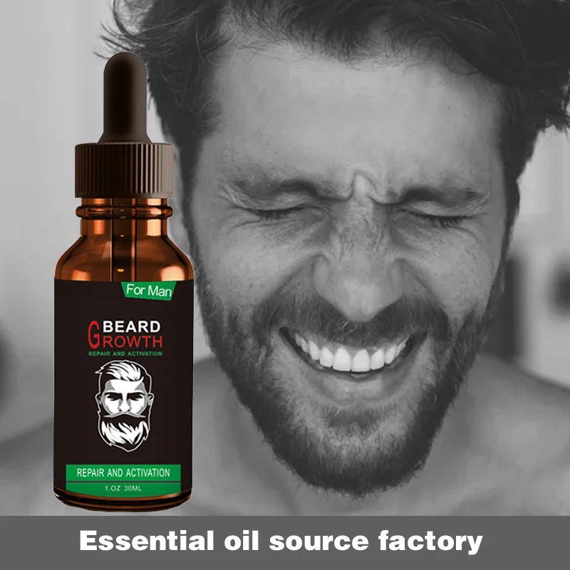 Men Beard Growth Essential Oil Organic Plant Lavender Rosemary Argan Fragrance Liquid Facial Hair Loss Repair Skin Health Care