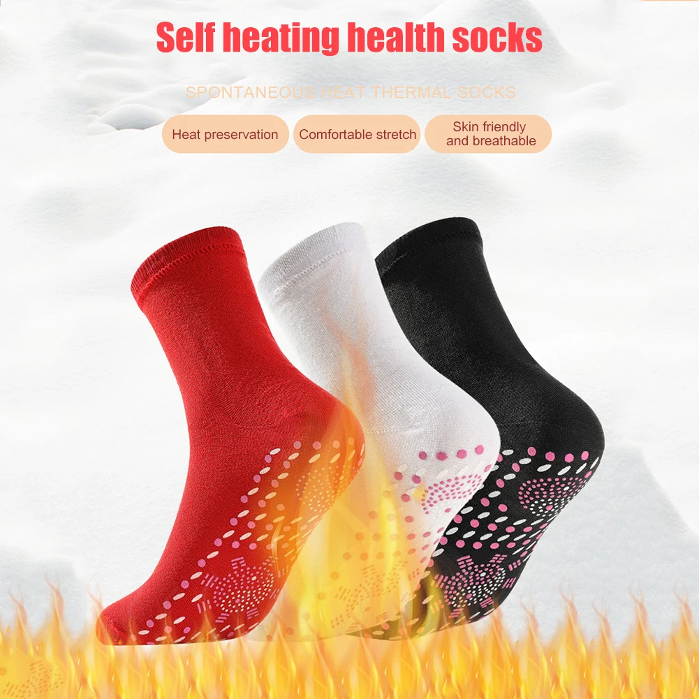 1-2Pair Self-Heating Shaping Socks Pain Relief Whole Foot Thermal Socks Tourmaline Cold-Resistant for Men Women Outdoor