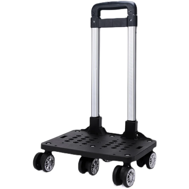Portable Alloy Trolley Rack Dobrável Puxando Rod Transportadora para Mochila Estudantil Pet Bolsa Carga de Rolamento 25kg ou Rodas