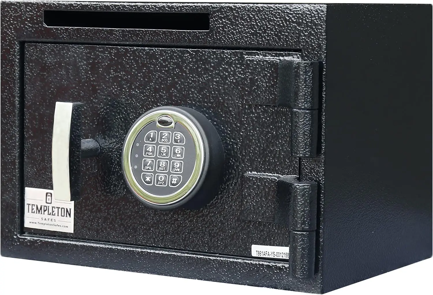 Cassaforte compatta per deposito con serratura elettronica a combinazione con tastiera multiutente con backup a chiave, nera, capacità.57 CBF