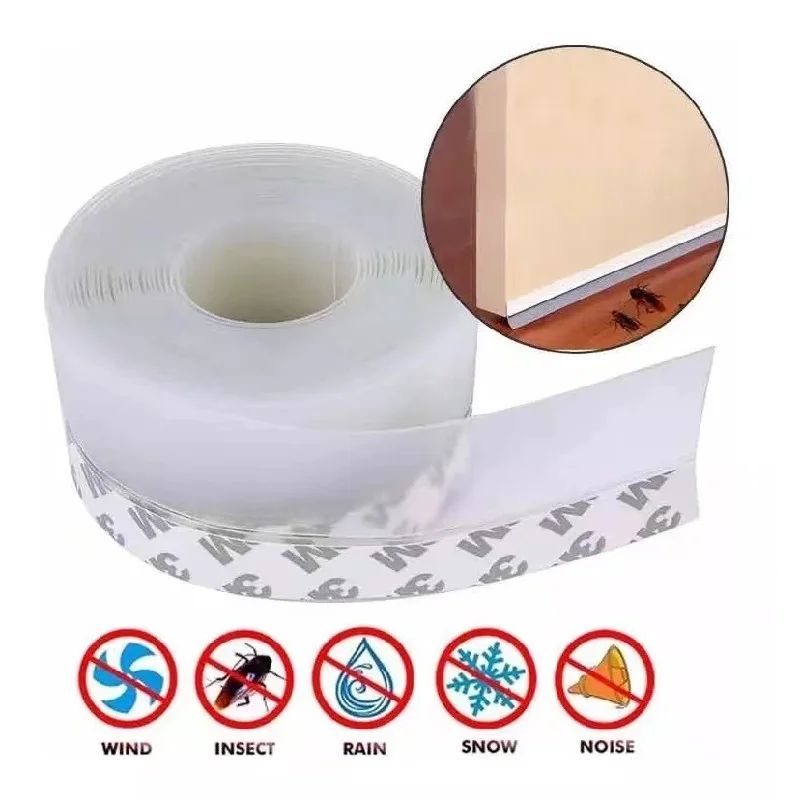 25/35/45 MM Window Seal Strip Silicone Door Rubber Weatherstrip Windproof Self Adhesive Bottom Stopper In Winter