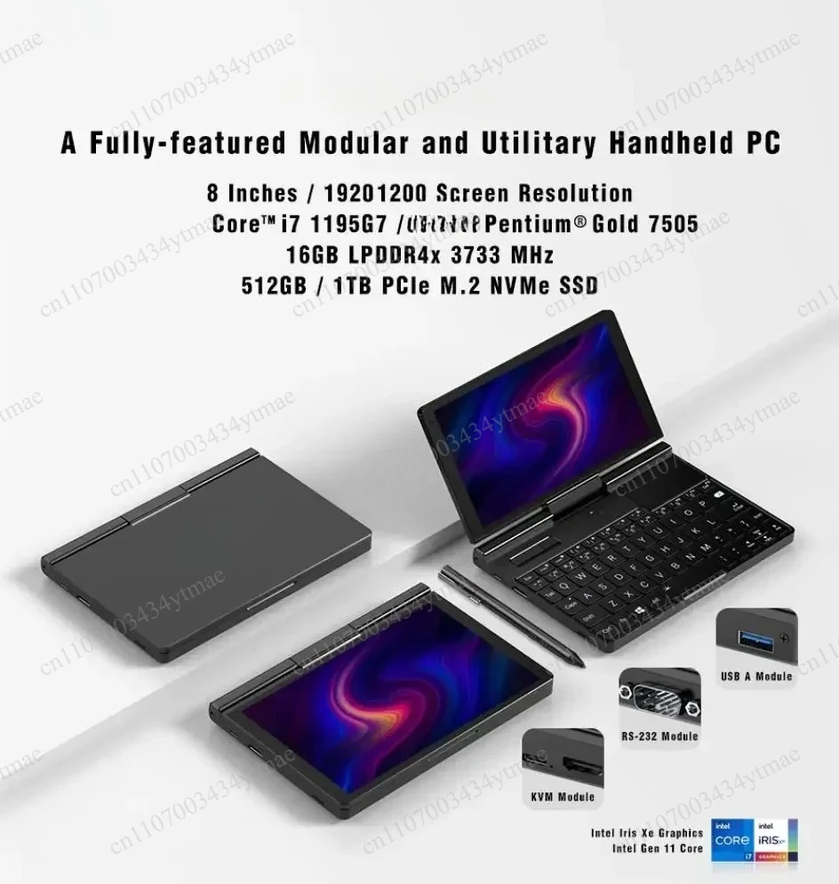 

Portable 8inch Full Feature Mini Notebook Pocket Handheld PC 16GB+512GB/1TB Office Study Travel Compact Laptop
