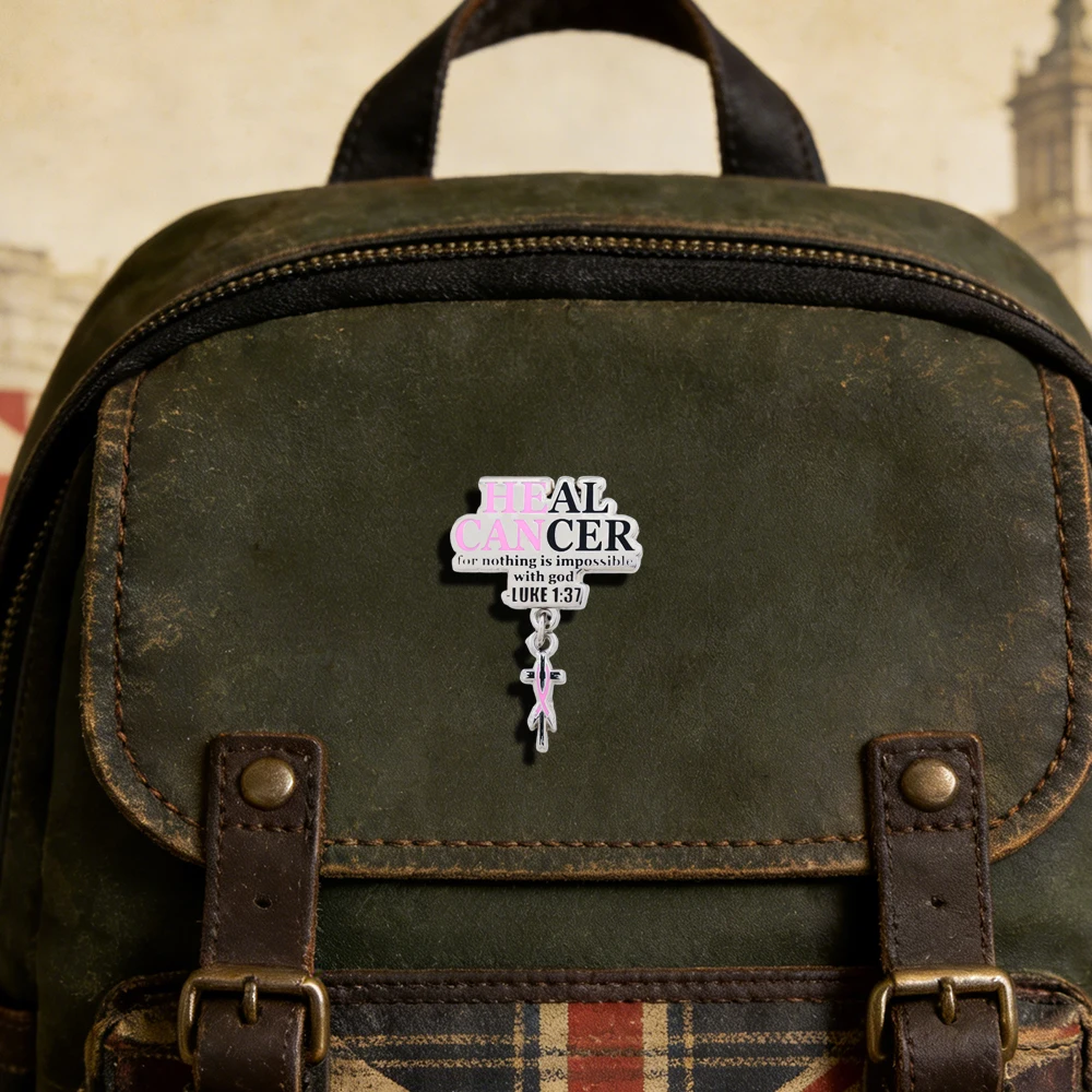 Brosche mit rosa Band zur Aufklärung über Brustkrebs, christliches Glaubensschriftband, Abzeichen für gemeinnützige Aktivitäten, Logo, Anstecknadel, Sammlerstück, Geschenk – Detail 7