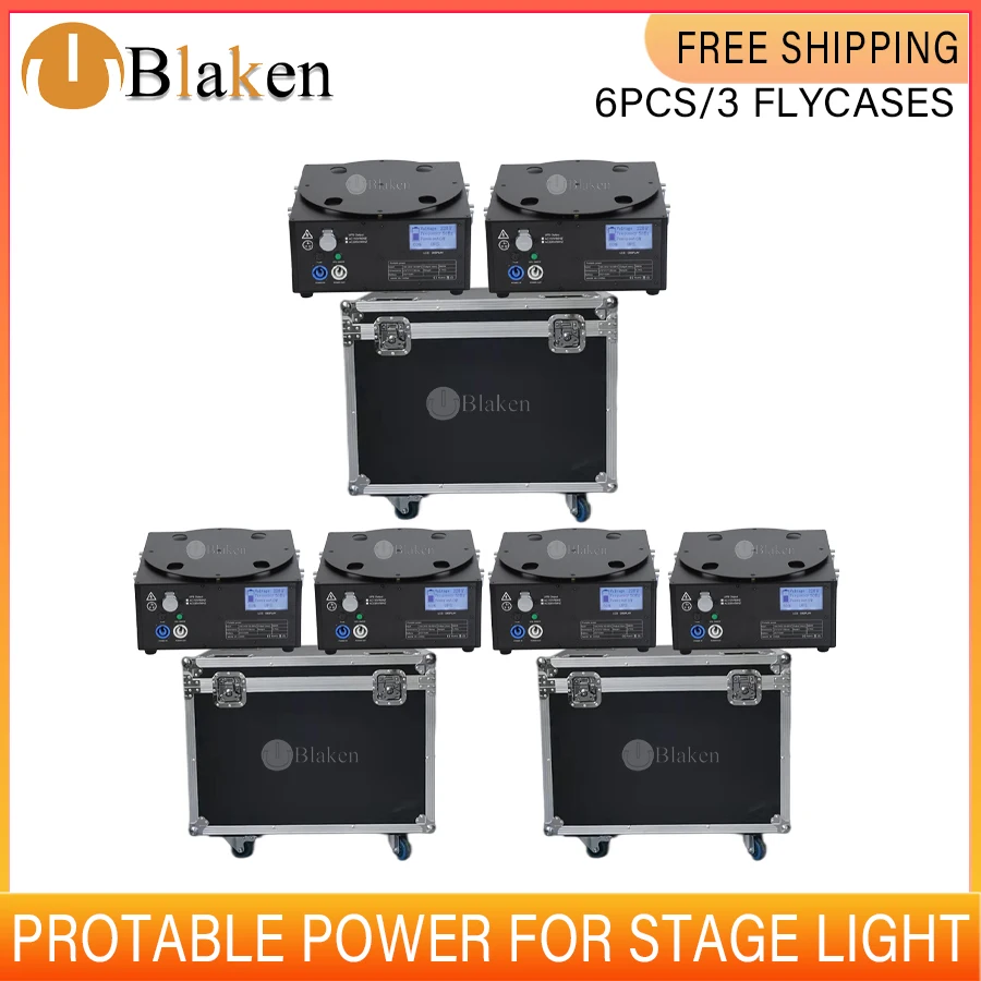 No Tax 6Pcs UPS Mobile Charging Base With 3 Cases For Sprayer Ti Powder Cold Fireworks Spark Fountain Machine For Wedding DJ