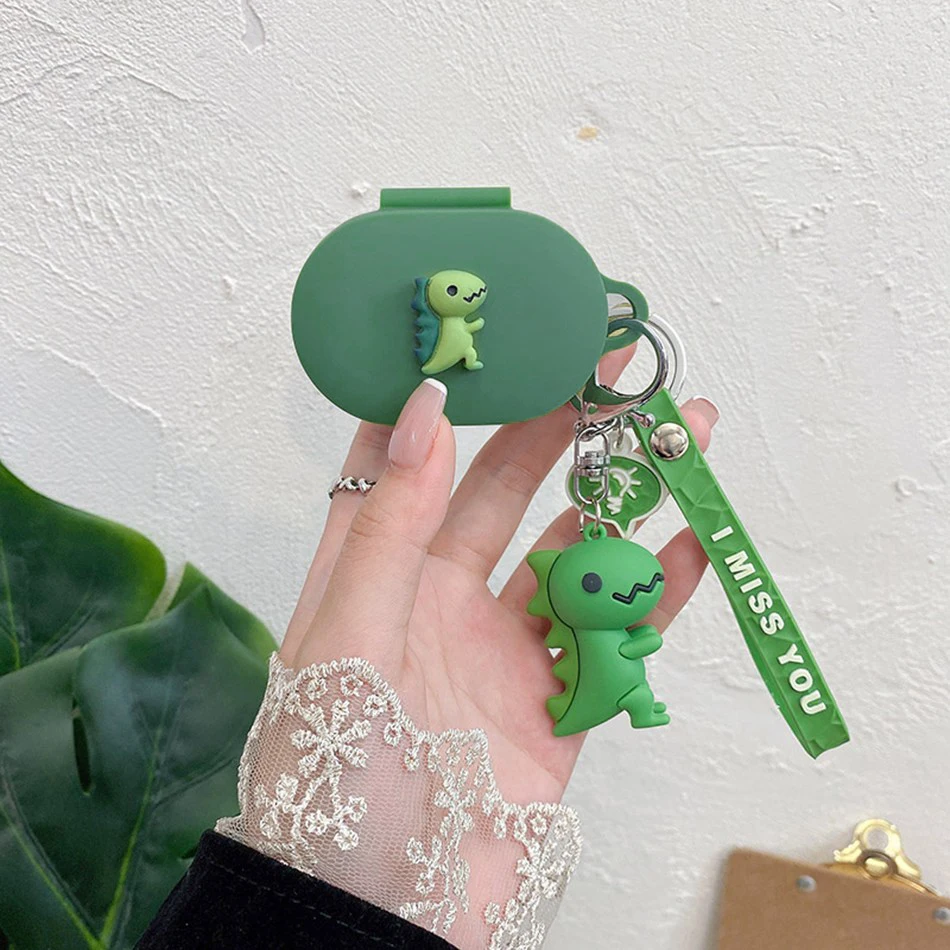 Cartoon Earaphone case For Haylou W1 X1 Case funny dinosaur Silicone Protect hearphone cover with keychain Accessories