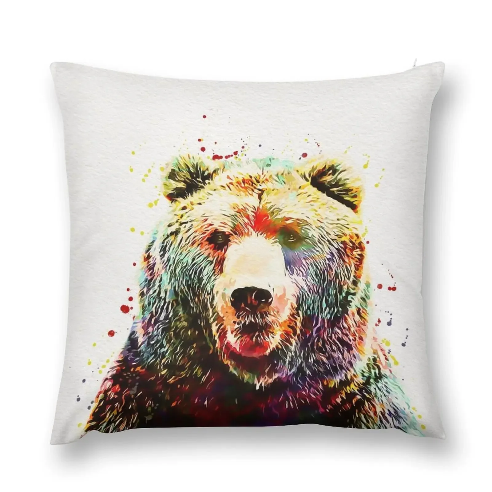 

Bear Watercolor Print Throw Pillow Cushion Child Anime pillow