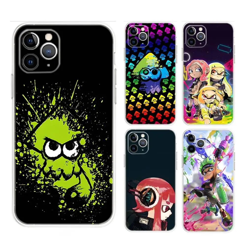 

Game S-Splatoon 2 3 Phone Case For iPhone 17,16,15,14,13,12,Mini,11,Pro,Max,Plus,Air,X,XR,XS,8,SE,2020, Transparent Cover