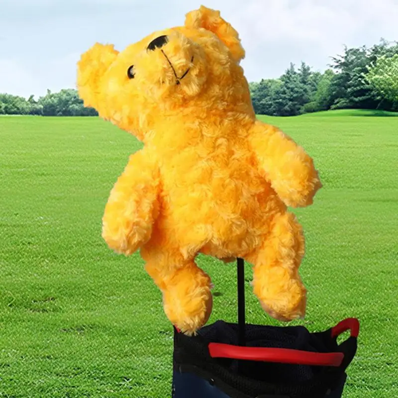 Golf Head Cover Bear Yellow Animal Golf Head Covers Funny Cute Cartoon Yellow Animal Golf Top Protective Sleeve For Golf