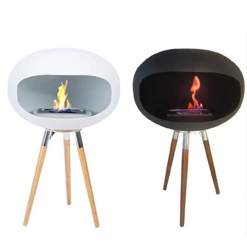 Freestanding Fireplace Real Fire Heater Indoor Outdoor Decorative Bio Alcohol Fireplace Easy to Move and Place Freely
