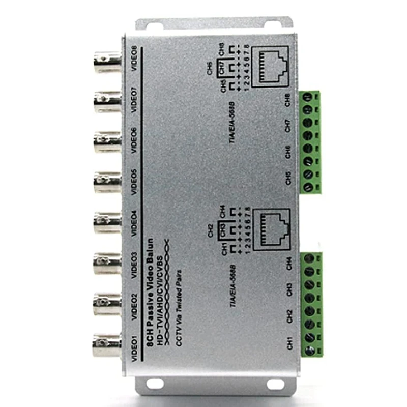 8-CH UTP 720P/1080P HD جهاز إرسال واستقبال فيديو بالون سلبي ، BNC إلى Cat5/5E/6 RJ45(T568B)UTP كابل محول فيديو الارسال