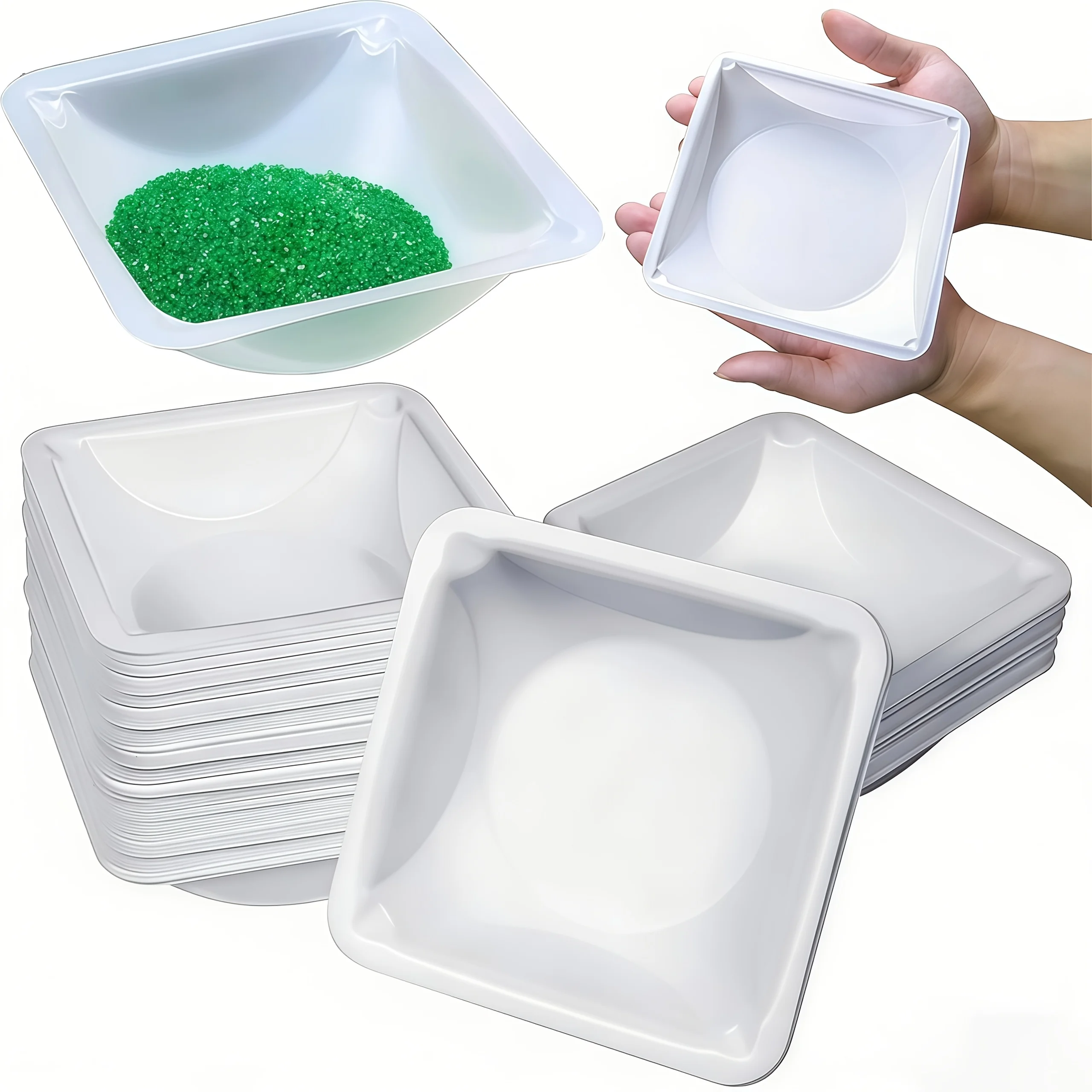 Weighing medium tray (100 ml, 20 pieces) Electronic scale special disposable plastic tray anti-static square tray