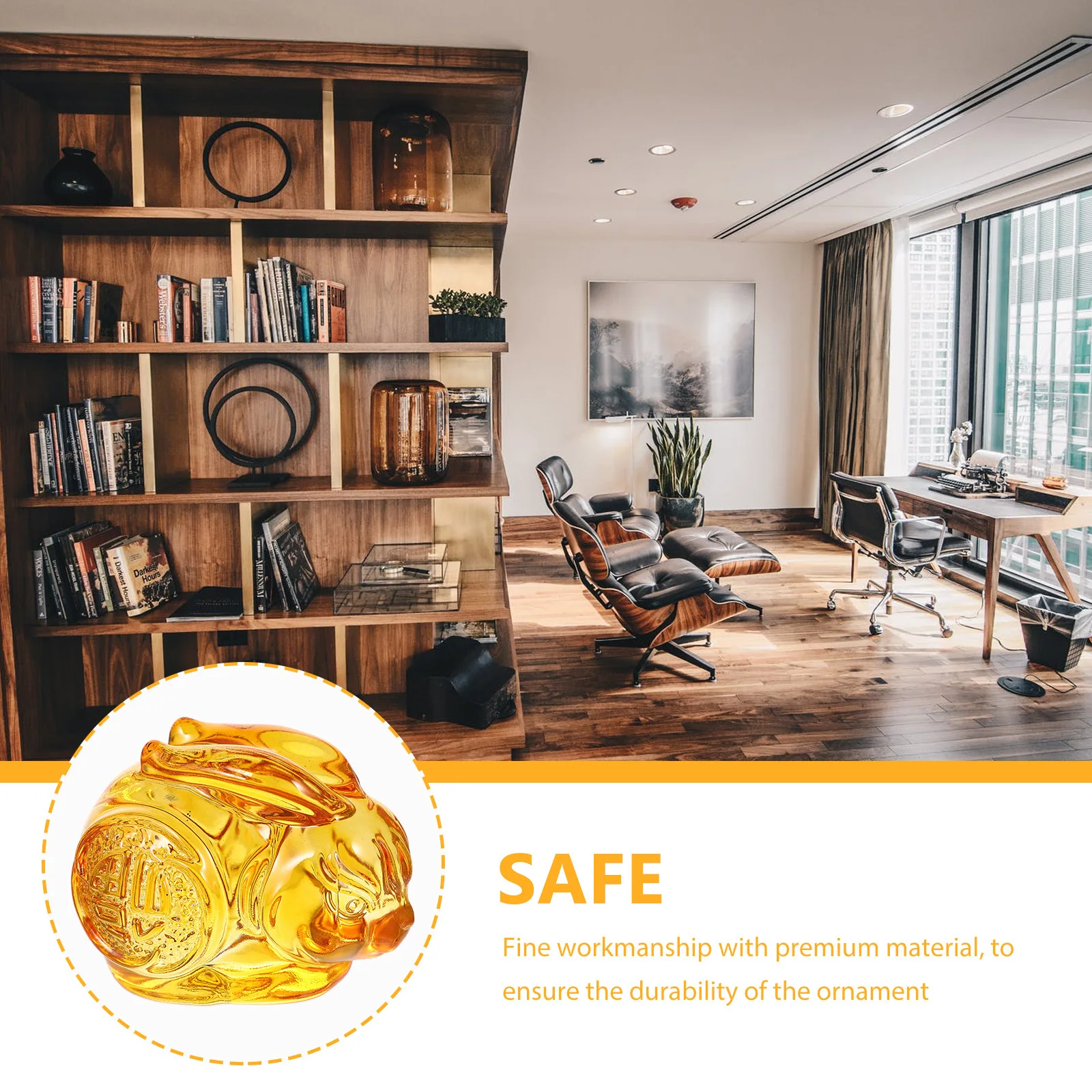 

Rabbit Ornament Crystal Small Adornment for Room Decor Tabletop Display Unique Gift Idea Harvest Thanksgiving Decoration Crystal