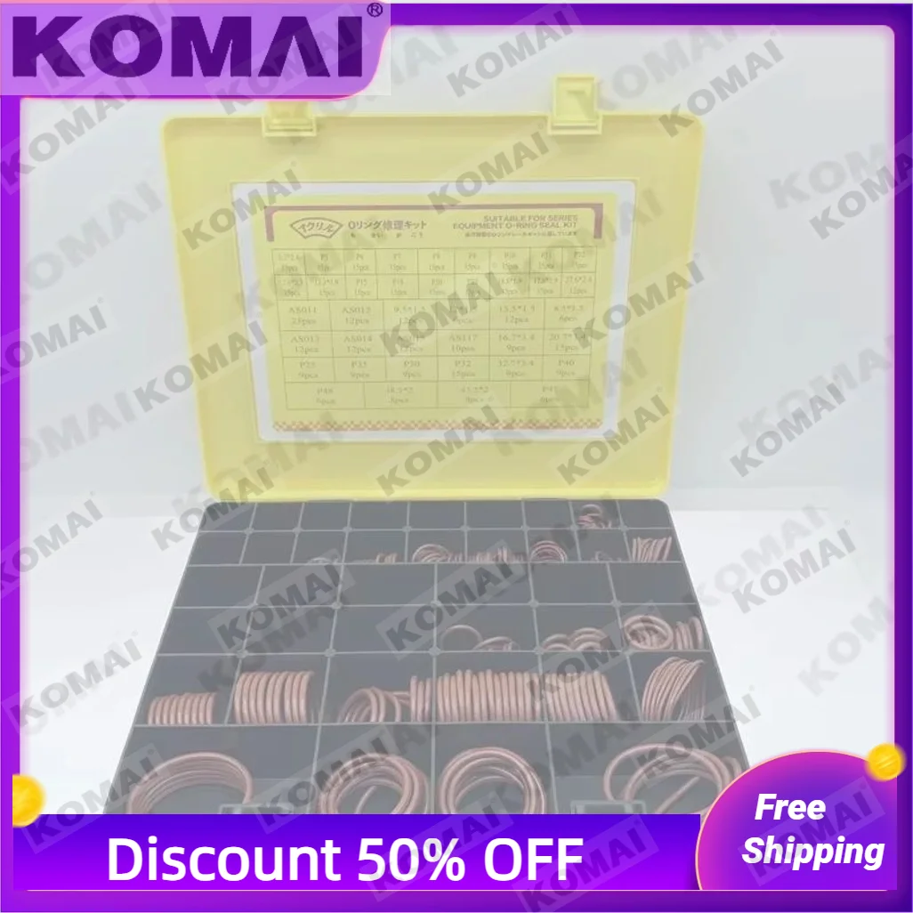 Wholesalar Portable NBR Nitrile O Ring Seal Box Excavator Repair Oring Kit Rich Stock for CAT VOLVO KOMATSU HITACHI New Arrival
