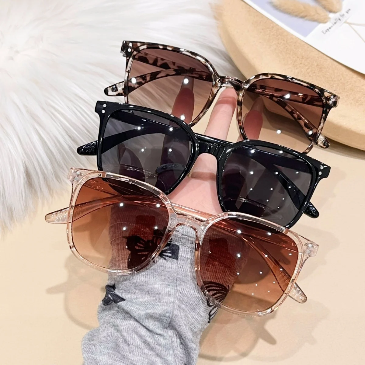 3 Stück modische Damen-Sonnenbrillen im europäischen und amerikanischen Retro-Stil, trendig, vielseitig, für den Sommer, Sonnenschutz und UV-Schutz, leicht
