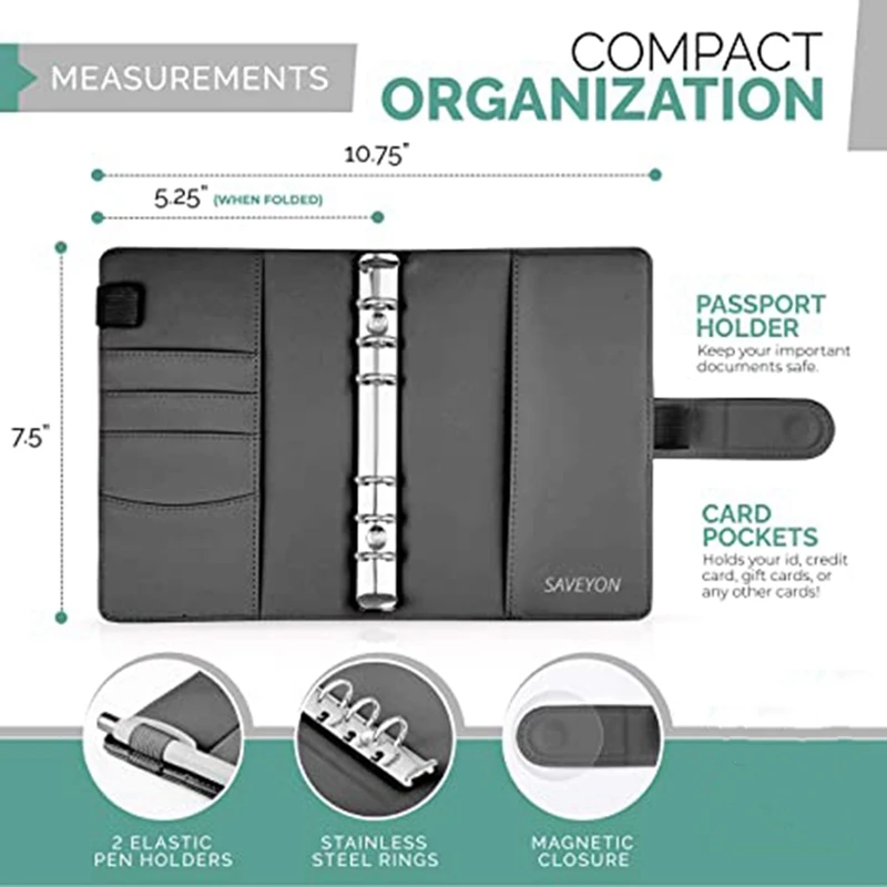 2X A6 Binder, Budget Binder And Cash Envelope,Cash Envelope Wallet,Budget Planning, Envelope Binder,With Budget Envelope