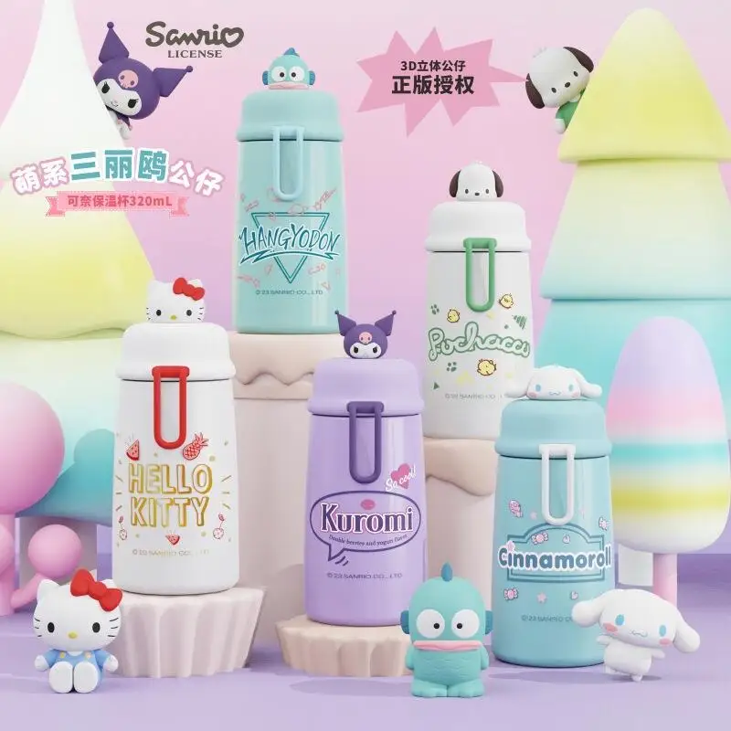 

Sanrio Hello Kitty Cinnamoroll Kuromi Hot Water Cup Cold Drink Cup Hit Product New Product Cartoon Portable Outdoors Campus