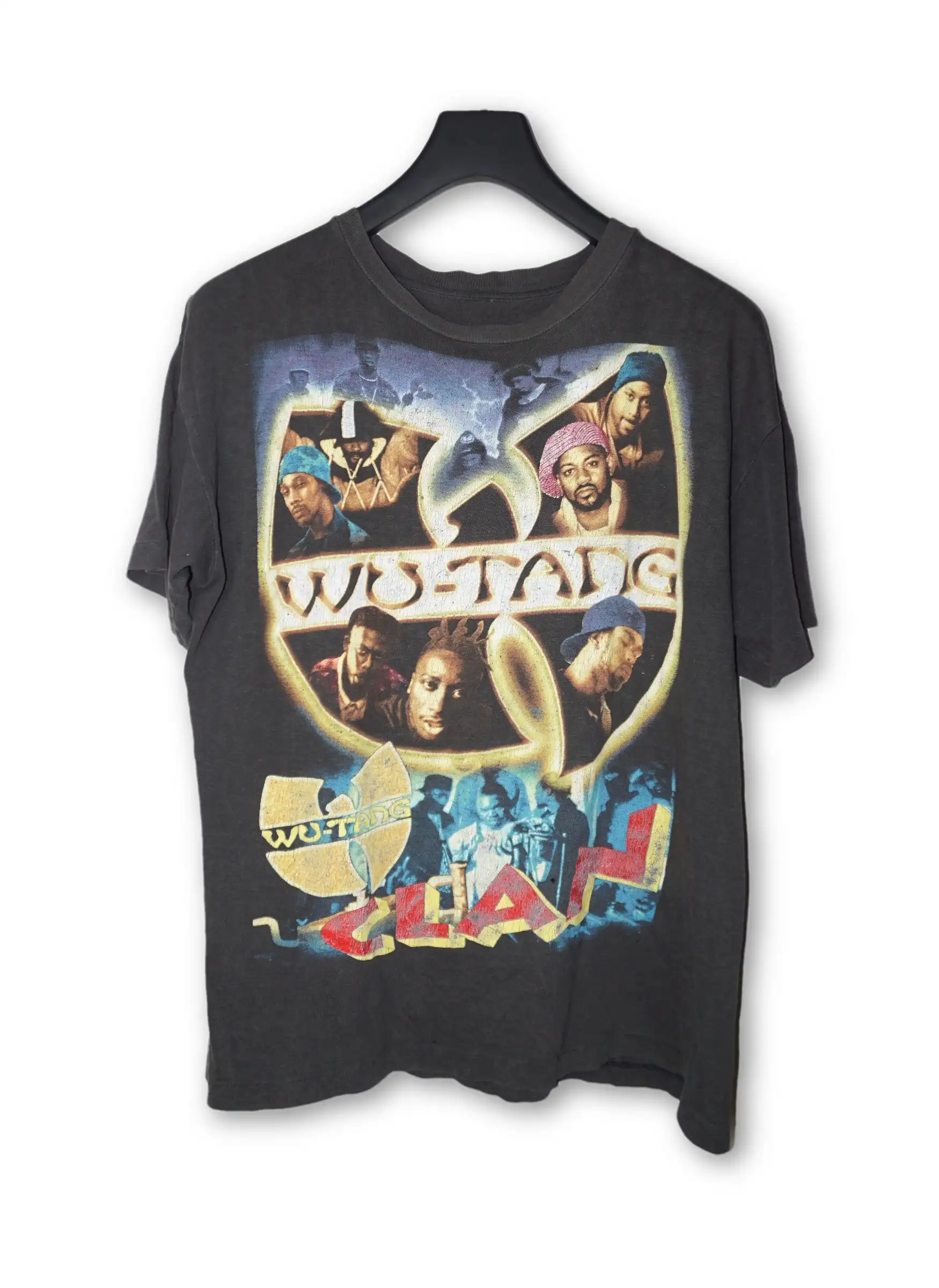 Wu.Tang.Clan Y2k Short Sleeves Classic Oversized Unisex Streetwear Trendy Cotton Graphic Print Crew Neck T-Shirt for Men Women