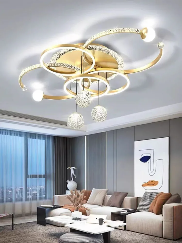 2024 New Modern Round Led Black Living Room Pendant Light Kitchen Restaurant Glossy Pendant Light Interior Decoration