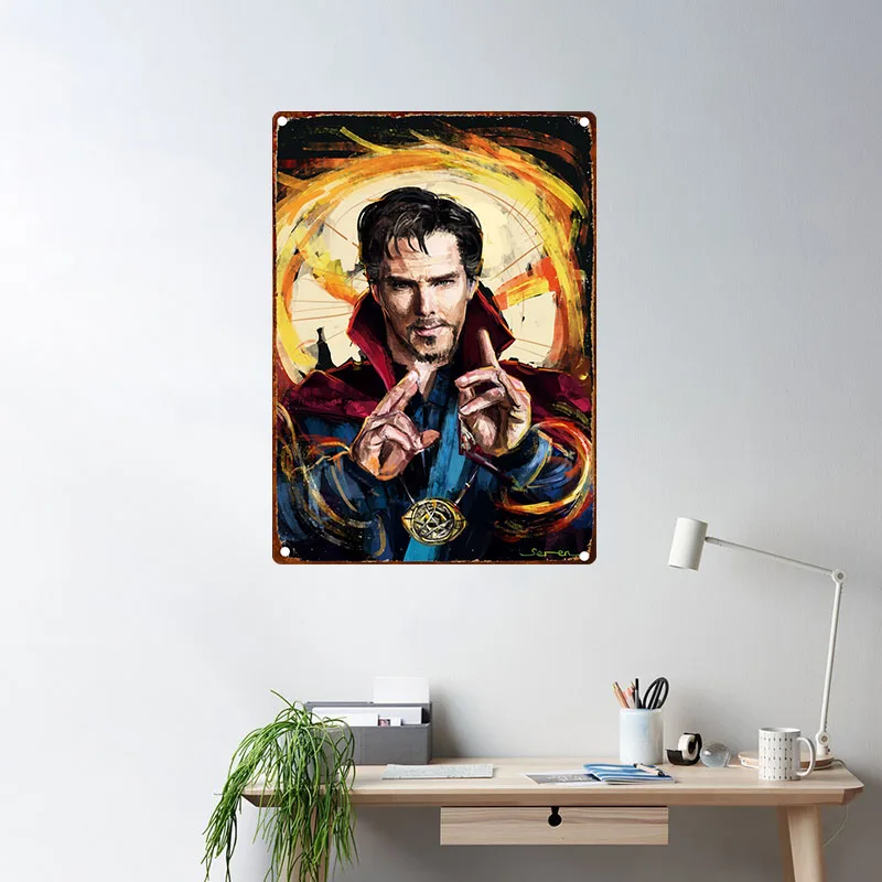 Disney Avengers League Marvel Superhero Doctor Strange Retro Metal Poster Tin Plaque Metal Sign for Kids Room Club Metal Decor