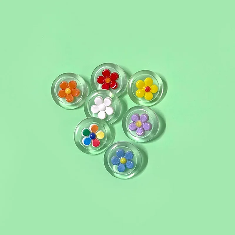 30Pcs Round Transparent 2-Part Flower Shank Buttons Plastic Sew On Buttons, Decorative Buttons for Shirts, Coats, Knitwear, Swe