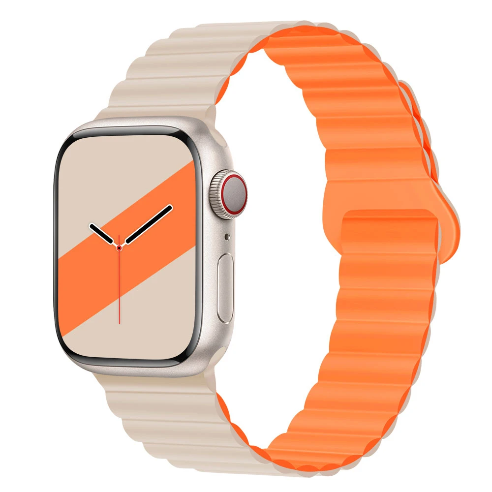 Magnetic strap For Apple watch band 44mm 40mm 45mm 41mm 38mm 42mm 44 45 mm Silicone watchband Bracelet iWatch serie 3 5 4 SE 6 7