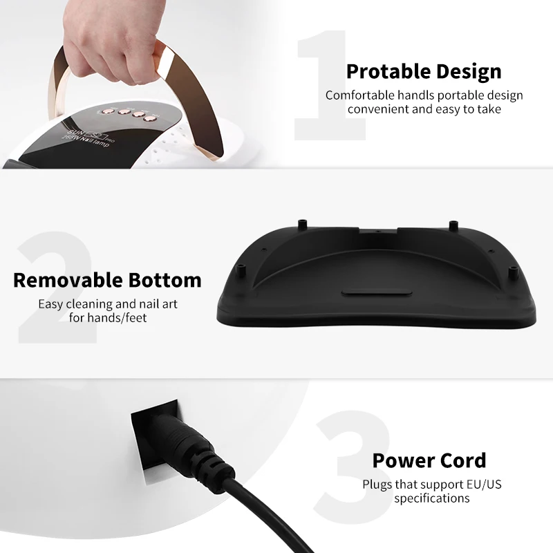 268 واط المهنية الأشعة فوق البنفسجية LED مسمار تجفيف مصباح للأظافر هلام البولندية مجفف مع 4 إعداد الموقت السيارات الاستشعار مانيكير ضوء المعدات