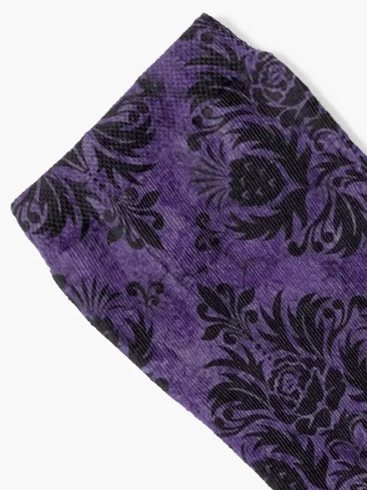 Chaussettes gothiques pour hommes et femmes, violet damassé, cadeau de golf