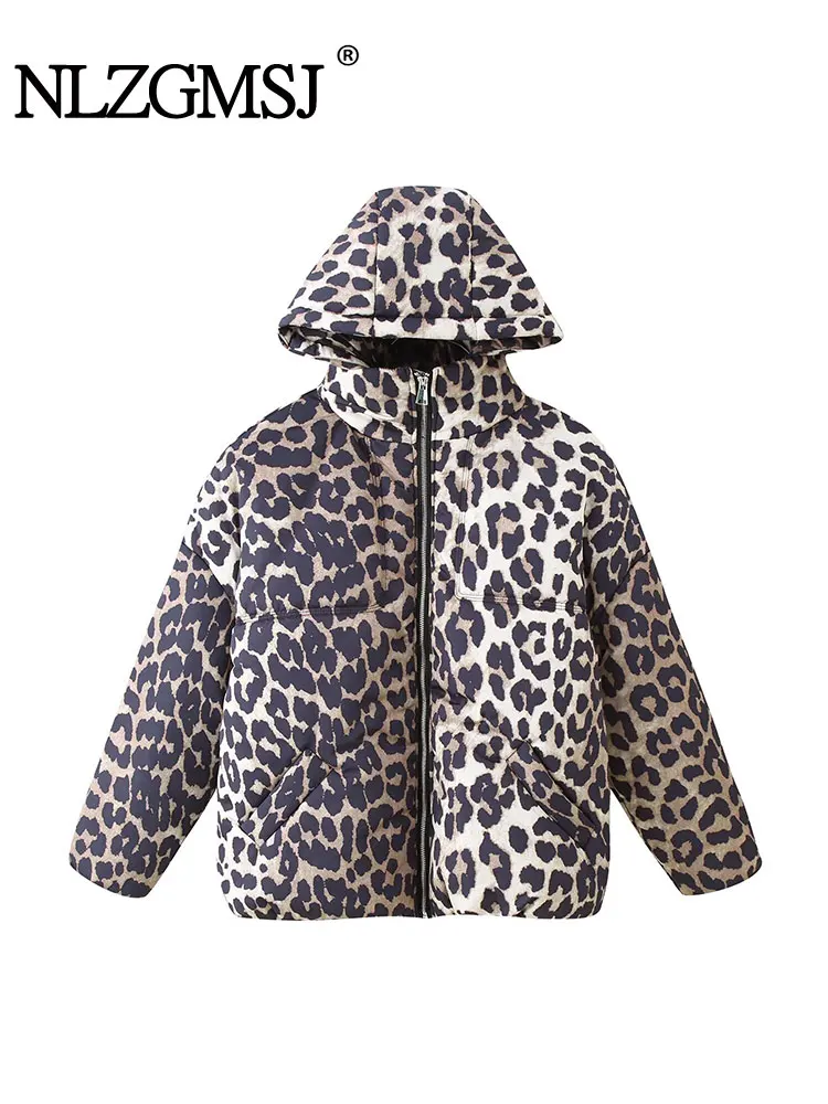 

NLZGMSJ 2025 Winter Women Jacket Long Sleeve Pockets Loose Cotton Hooded Coat Female Casual Parkas Outerwear Y2K